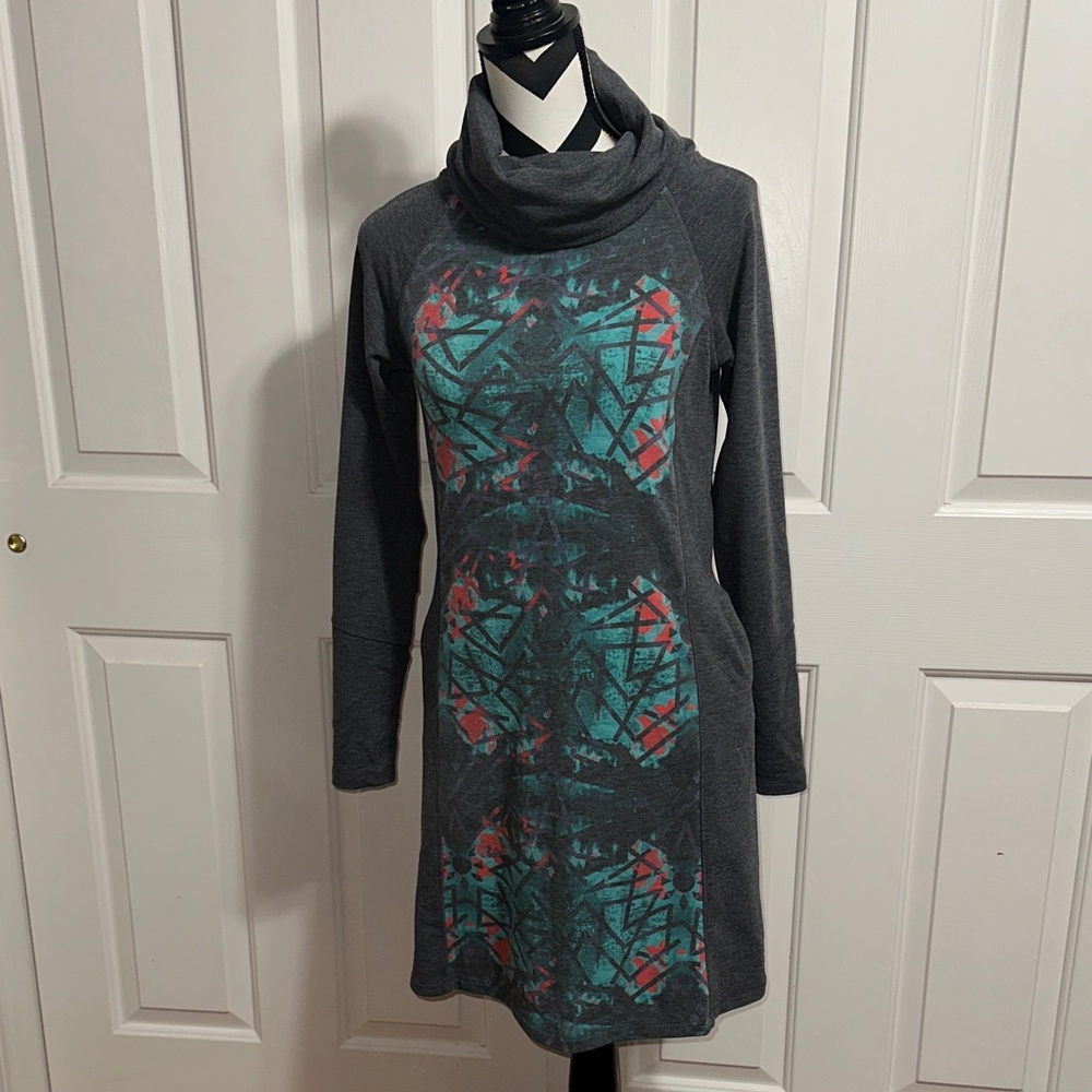 Title Nine Holiday Gidget Long Sleeve Cowl Neck Gray Dress